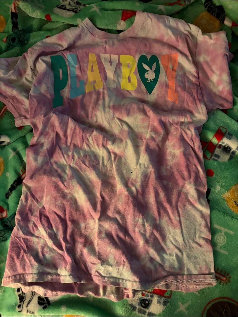 PLAYBOY Pastel Tie-Dye Logo Tee - Pink Multi
